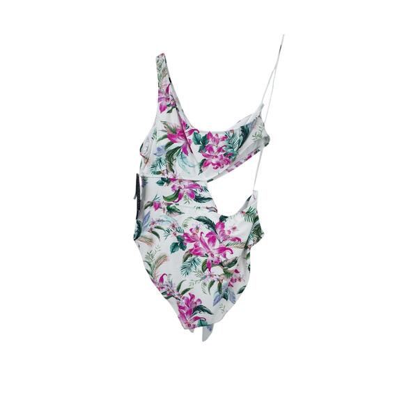 La Blanca Women's Mystic Palms Cutout One Shoulder One Piece Swimsuit SZ XL NWT - Picture 6 of 16
